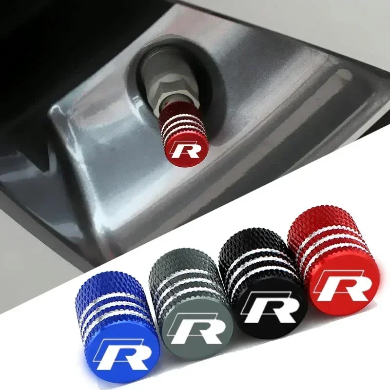 

4Pcs Car Styling Wheel Tire Valve Stem Caps Cover for Volkswagen Rline Logo Beetle BORA GOLF JETTA PASSAT Polo SR32 TOURAN T-ROC