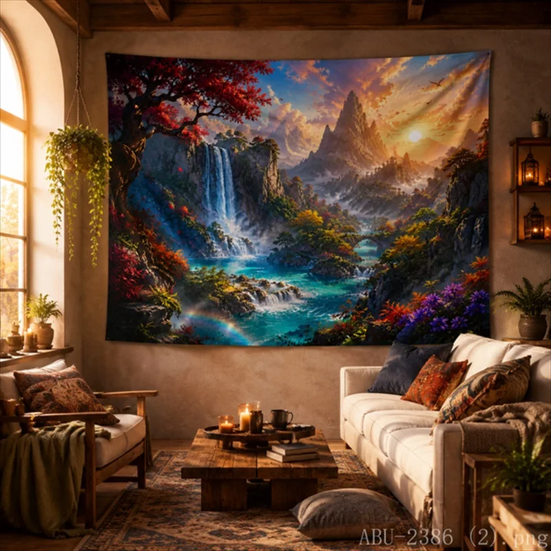 VIKAMA Fairy & Butterfly Polyester Tapestry, HD Digital Printing, Decor for Bedroom Guest Room Living Room