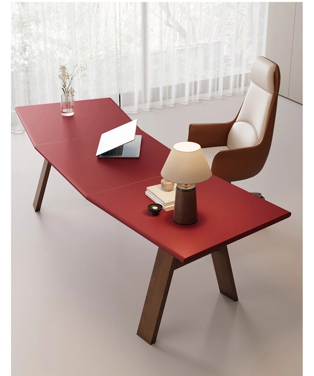 Solid wood desk boss desk study computer curved office workbench