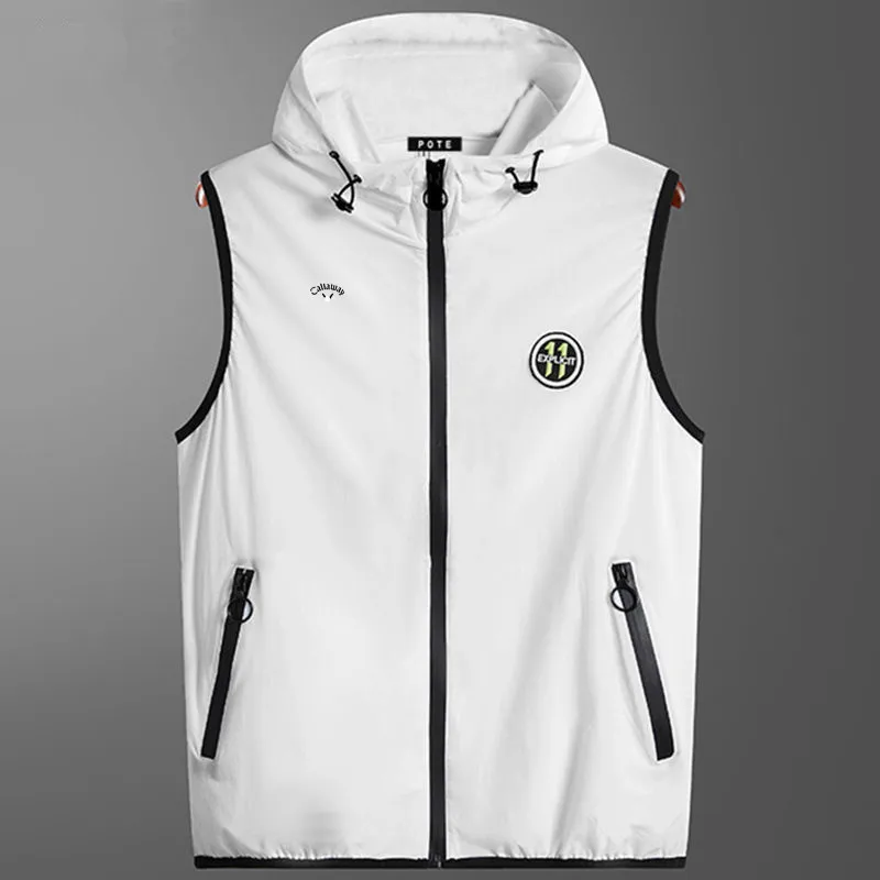 

Fashion Men's Golf Wear Jacket Vest Sleeveless Hooded Golf Waistcoat Spring Autumn Outdoors Sport Tennis Tops Men Golf Coat 골프웨어