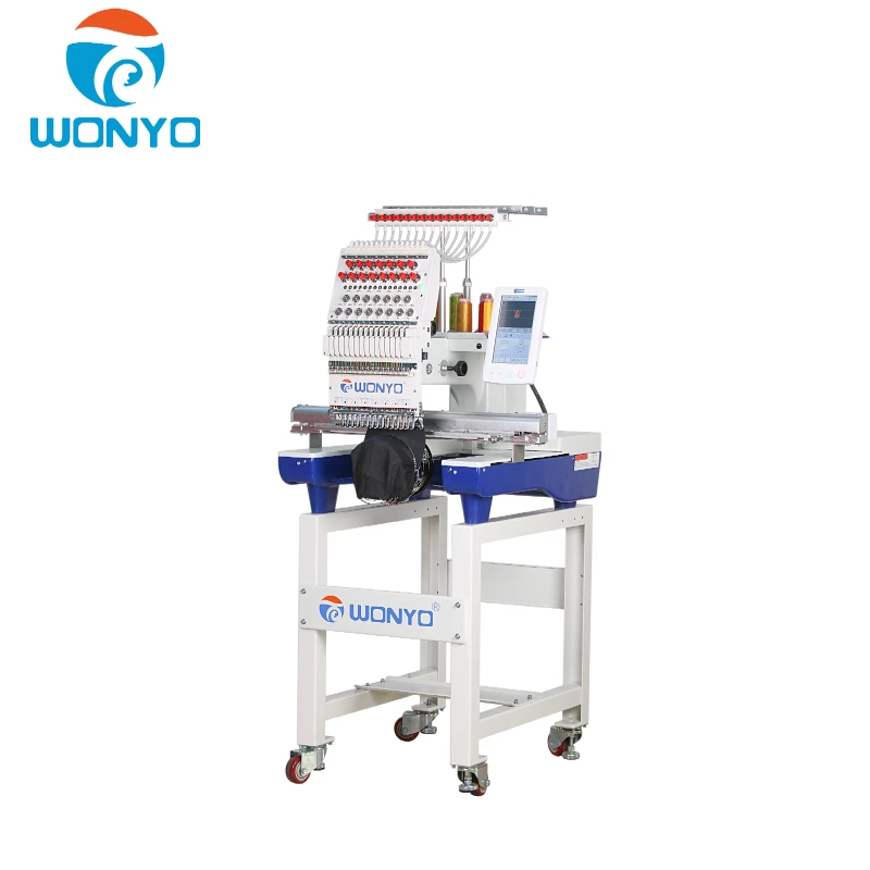 عالية السرعة المنزل استخدام 1 رئيس آلات الخياطة والتطريز 15 الإبر سعر جيد لقبعة قبعة التي شيرت التطريز المسطح