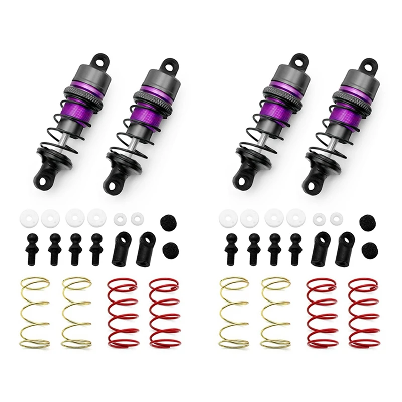 1/10 2Pair Of Metal Hydraulic Shock Absorbers RC Remote Control Car Flat Racing Drift Car (63Mm) Purple