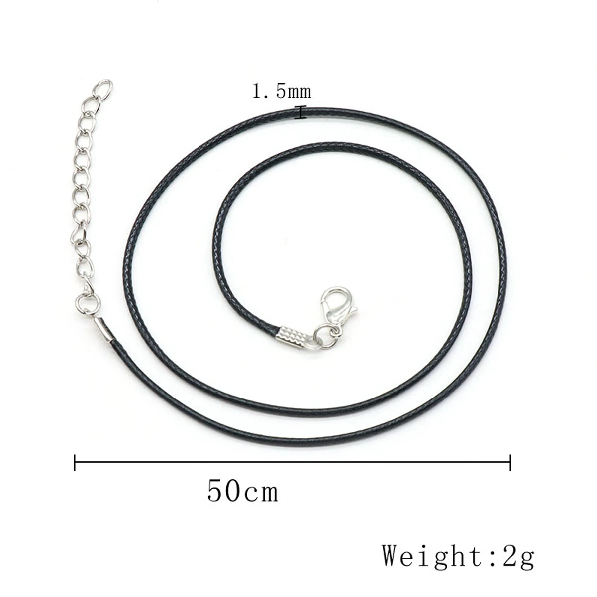 Wholesale Black Rope Chain Necklace Extension Chain Lobster Clasp Adjustable Women Jewelry Chokers Accessories 45+5cm