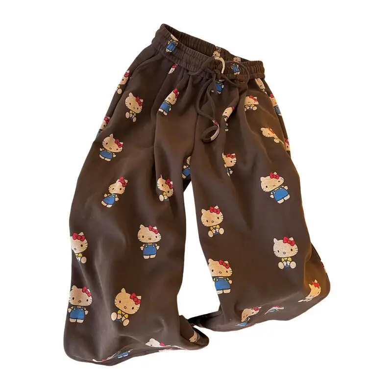

Sanrio Hello Kitty повседневные брюки милые креативные модные брюки новый стиль колледжа Лидер продаж широкие брюки удобные мультяшные Ins