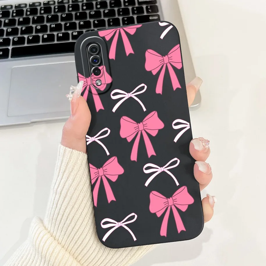 For Samsung Galaxy A30S Case SM-A307F Cover New Fashion Flower Bowknot Soft Silicone Protective Shell For Samsung A50 A50S Funda
