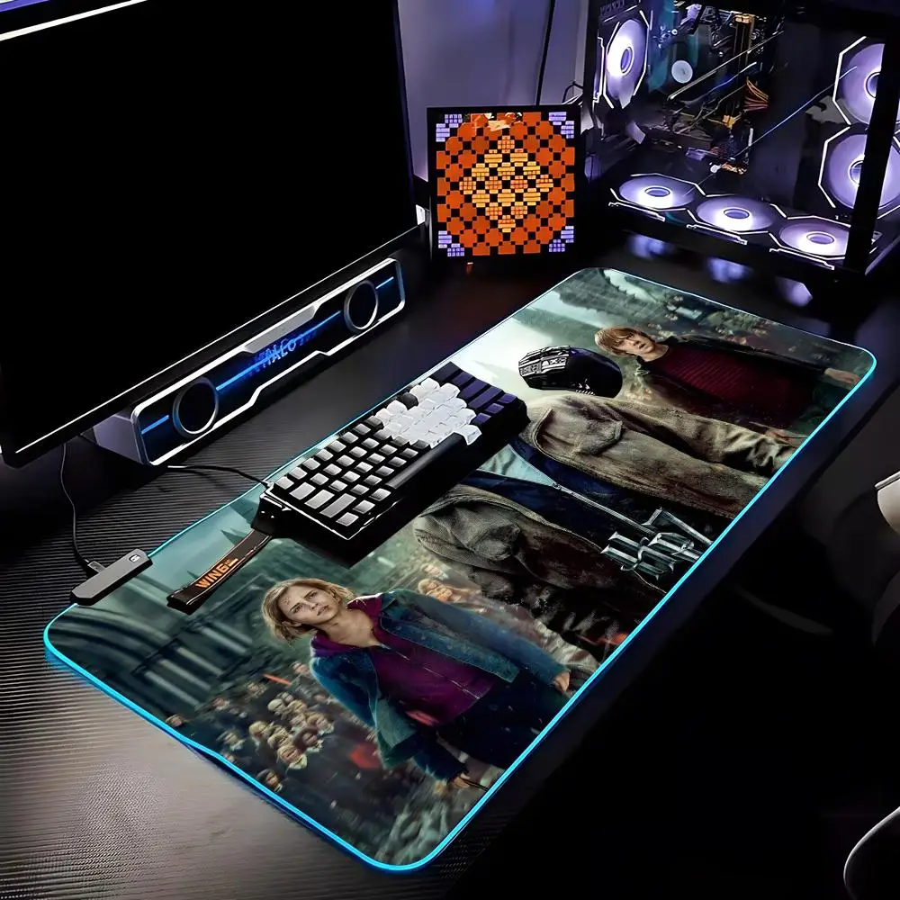 

H-HarriesMovieP-Potters Mouse Pad RGB HD Mousepad Pad Rug Desk Mat Computer Gaming PC Accessories Rubber Keyboard LED Mats