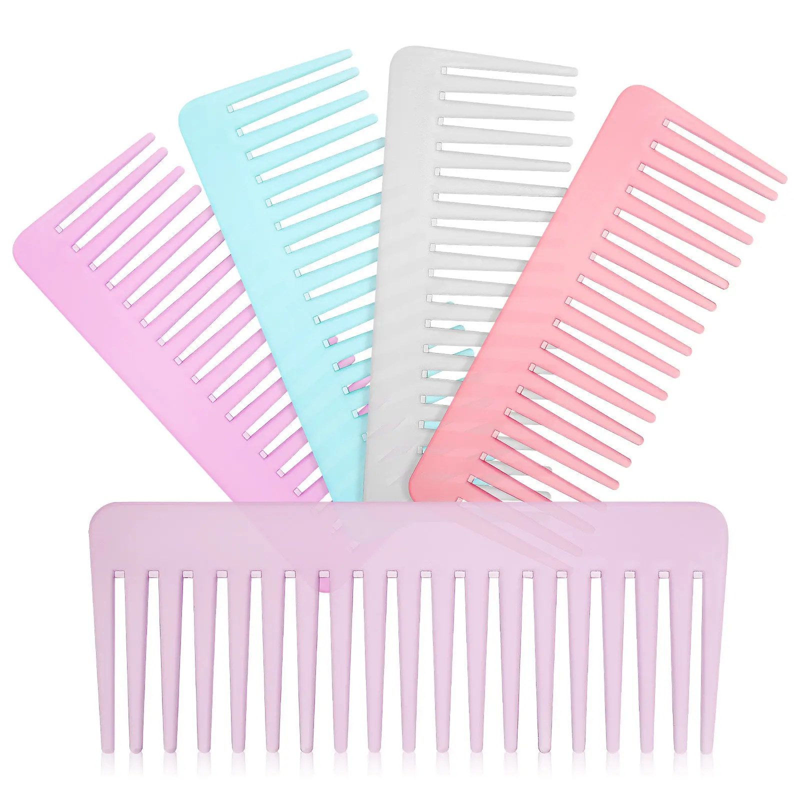

5Pcs Wide Tooth Combs Plastic Detangler Combs for Wet Curly Hair Hair Styling and Detangling Wide Tooth Comb Detangling Comb