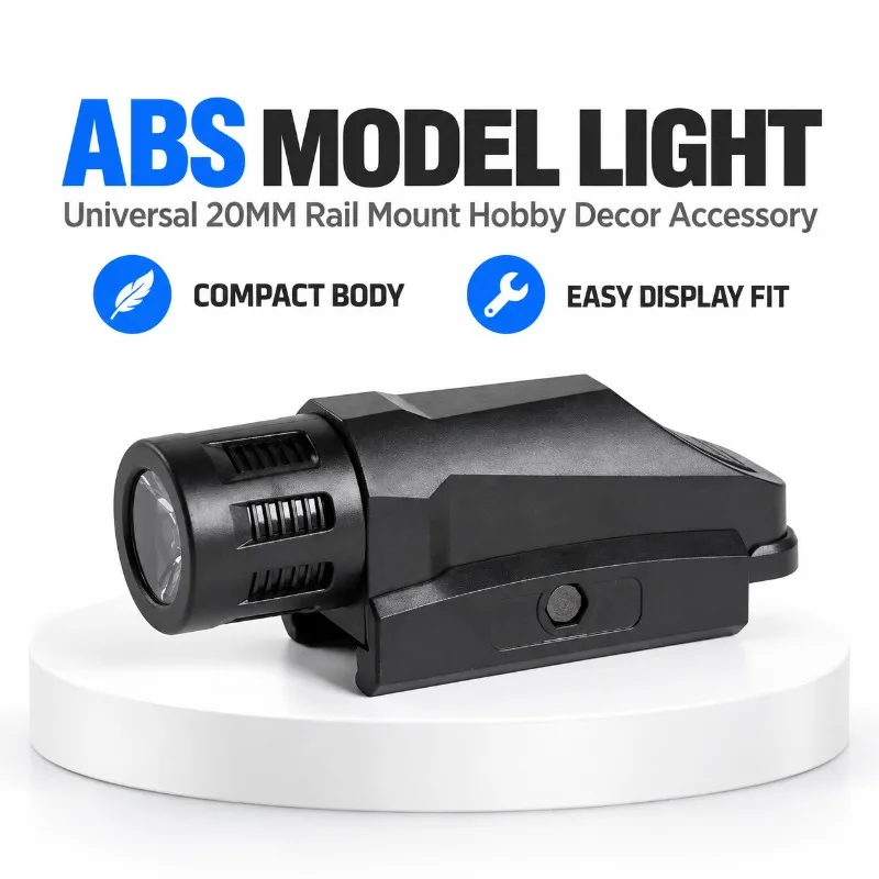 ABS Rail Mount Model Light with Beam Indicator Fits 20mm Rail Hobby Decor Accessory
