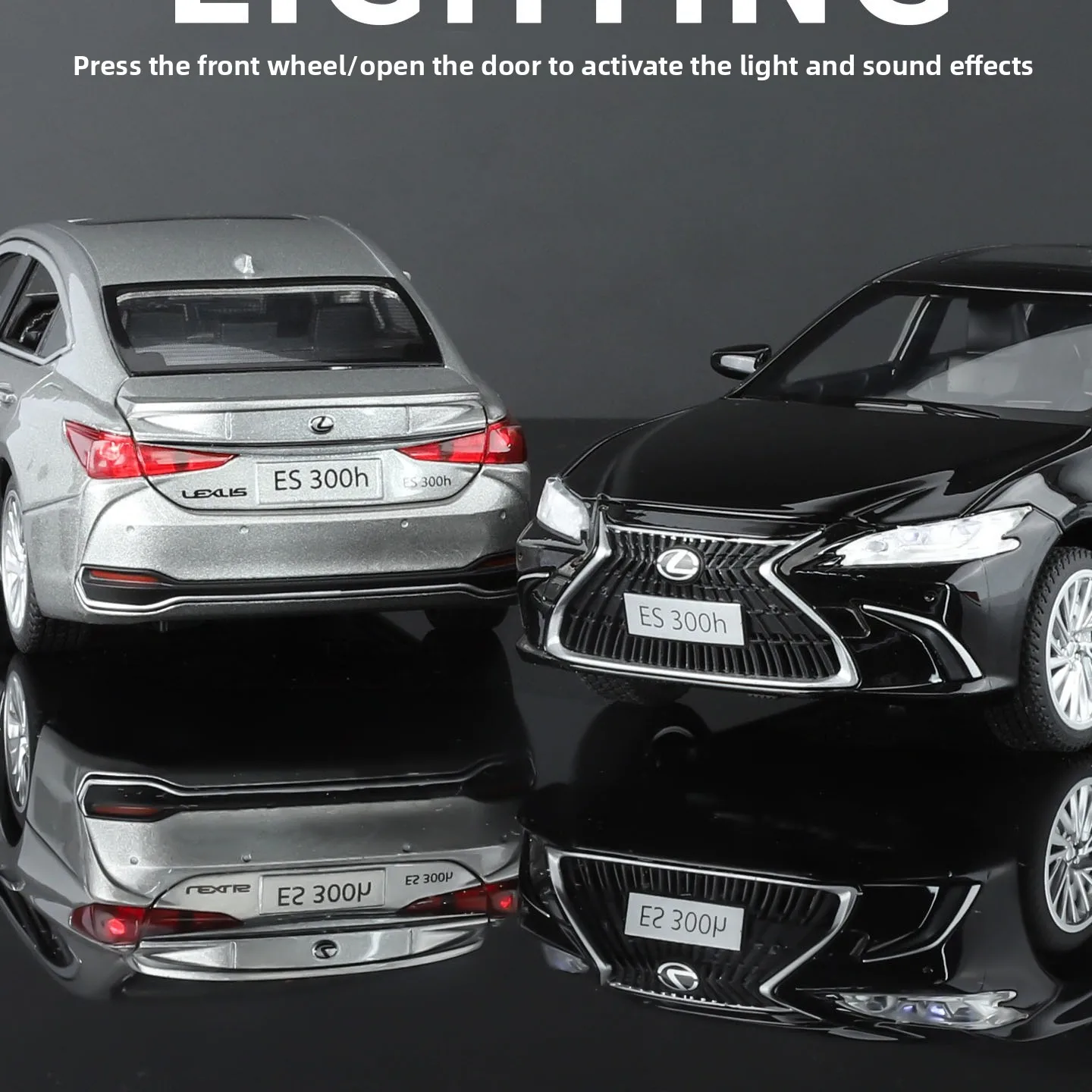 1:24 ES300H 合金製カーモデル サウンドライト クラシックコレクション ダイキャストミニチュア車 子供 男の子 おもちゃ 車両