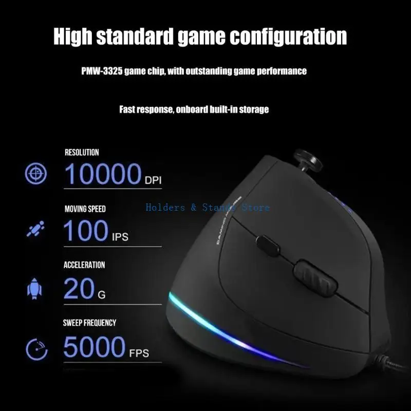 Y4UE Gaming Ergonycic Ergonycic мыши программируемых кнопок Регулируемые 10000DPI Перевеченные вертикальные игровые мыши для