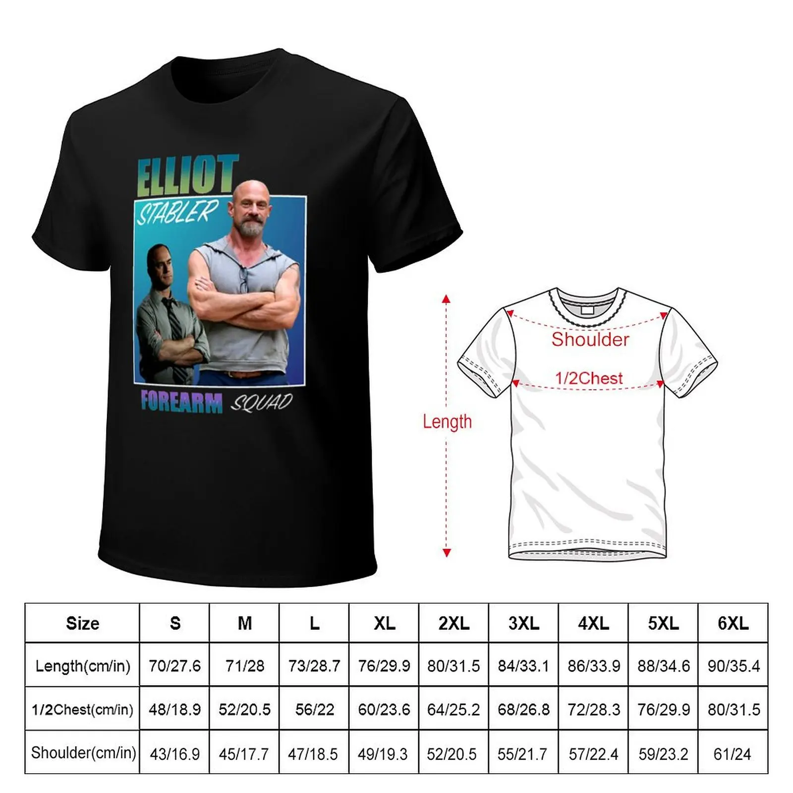 Elliot Stabler Forearm Squad T-Shirt Casual Minimalist Short Sleeve Top