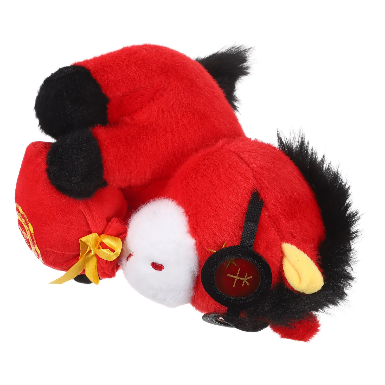Cheval en peluche cheval rouge du nouvel an chinois 2026, mascotte du zodiaque, décor de fête pour canapé, voiture, bureau, cheval en peluche