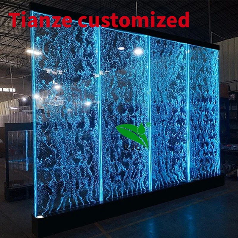 

(customized)indoor bar used lounge LED glowing swirl water bubble wall night club background furniture