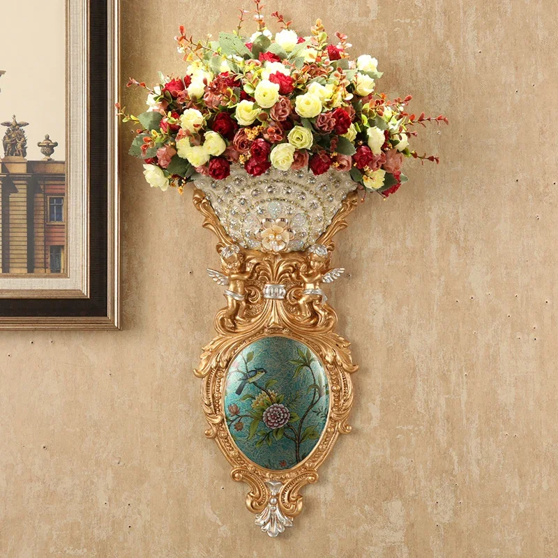 European wall decoration wall hanging three-dimensional angel wall decoration vase flower arrangement flower pot flower basket l