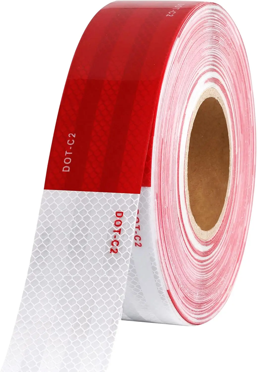 

2 inch x 160 Feet Red and White Reflective Tape, Waterproof High Visibility Safety Adhesive for Trailers, Cars, Trucks
