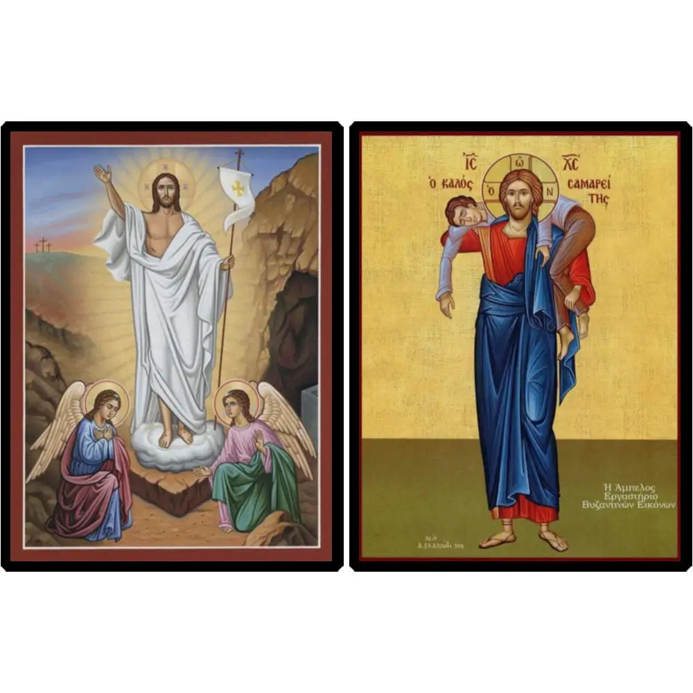 Jesus Christ Icon Wall Art HD Canvas Print Christ Victorious Byzantine Christian Decor for Living Room Prayer Religious Gift