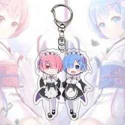 Llaveros Re:Life In A Different World From Zero Ram Rem, colgantes de Emilia, llaveros Beatrice, accesorios para bolso Natsuki Subaru