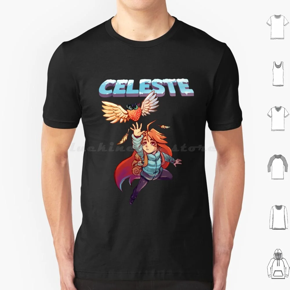 Celeste (4) camiseta 6xl algodón Cool Tee Celeste Madeline juego montaña fresa videojuego Indie Gaming Platformer lindo