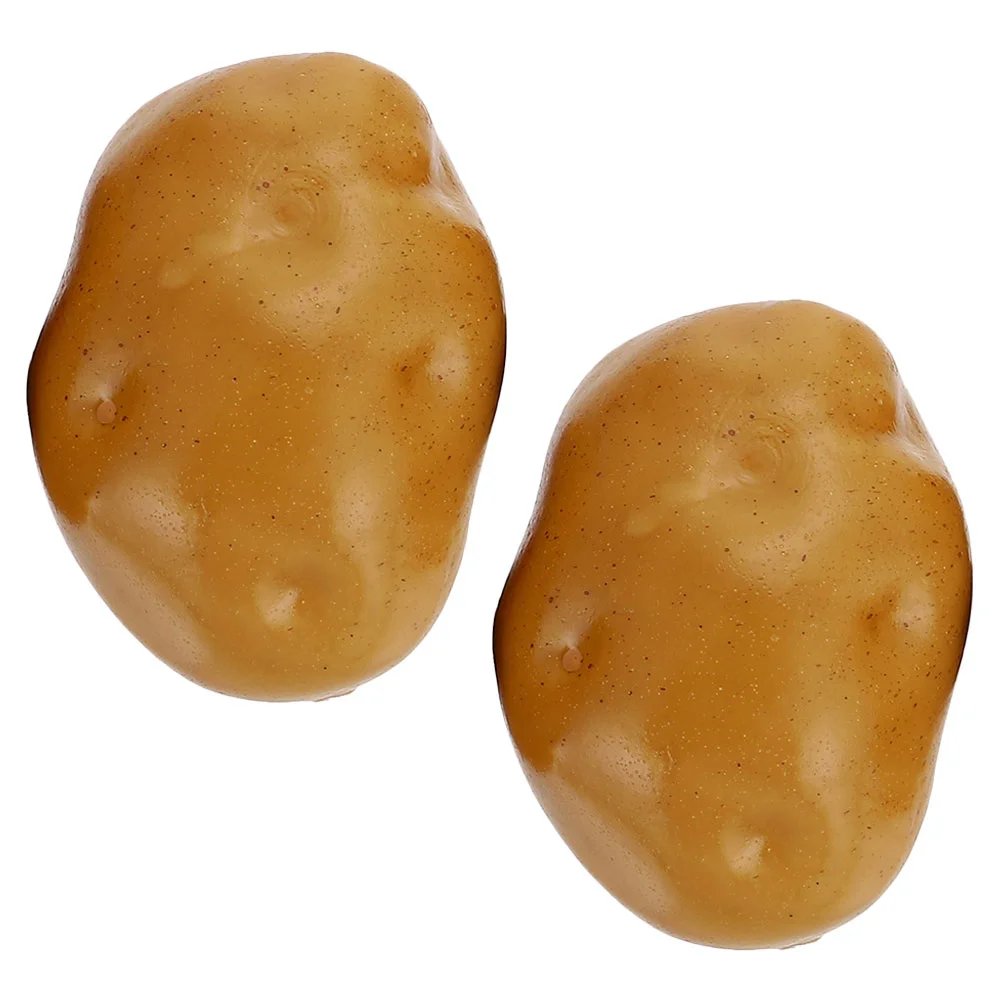 

2 Pcs Simulated Vegetables Fake Potatoes Props Models Pu Desktop Decorations Resin