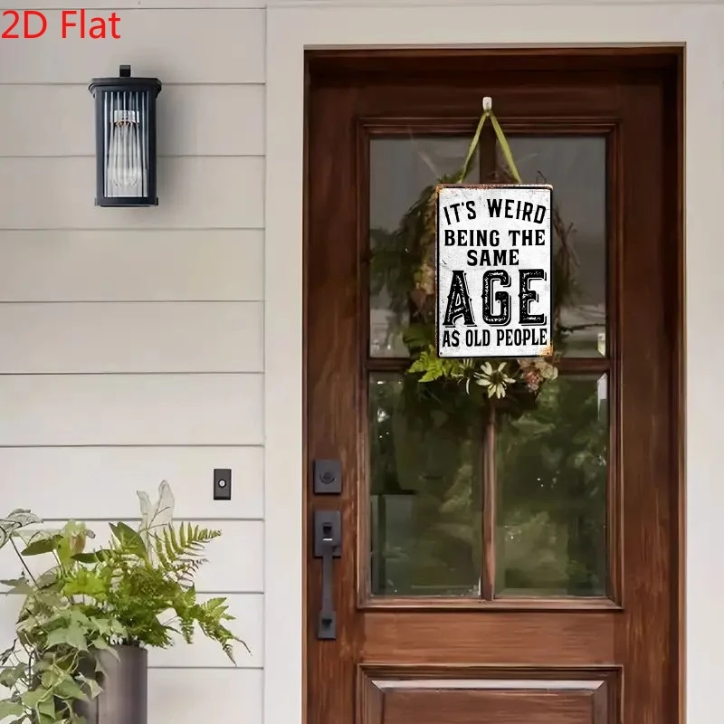 ديكور الغرفة قطعة واحدة من لافتة اللوحة العتيقة المستطيلة الملهمة المضحكة، إنها غريبة أن تكون هذا العمر كبار السن، هدية مثالية #5