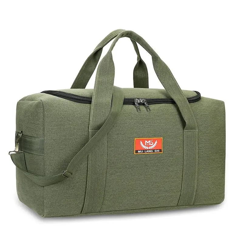 Large Capacity Canvas Travel Bag Men's Backpack Moving Outdoor Clothes Working Bag Retro Style Color Block Design Youth Backpack
