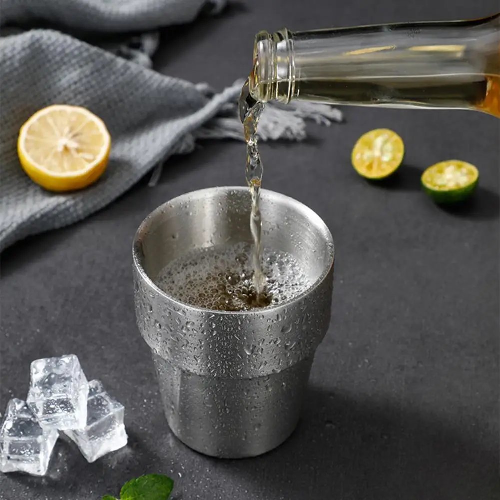 201 Stainless Steel Cup Stackable Drinking Mug Double Wall Vacuum Insulated Coffee Cup Reusable Drinkware For Outdoor Activities