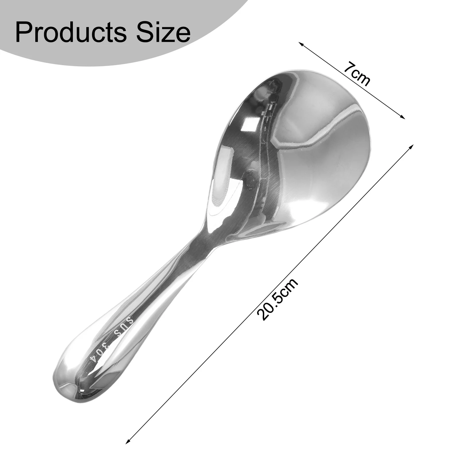 Rice Serving Spoon in Stainless Steel with Non and Heat Resistant Features for Rice Soup and Vegetable Scooping