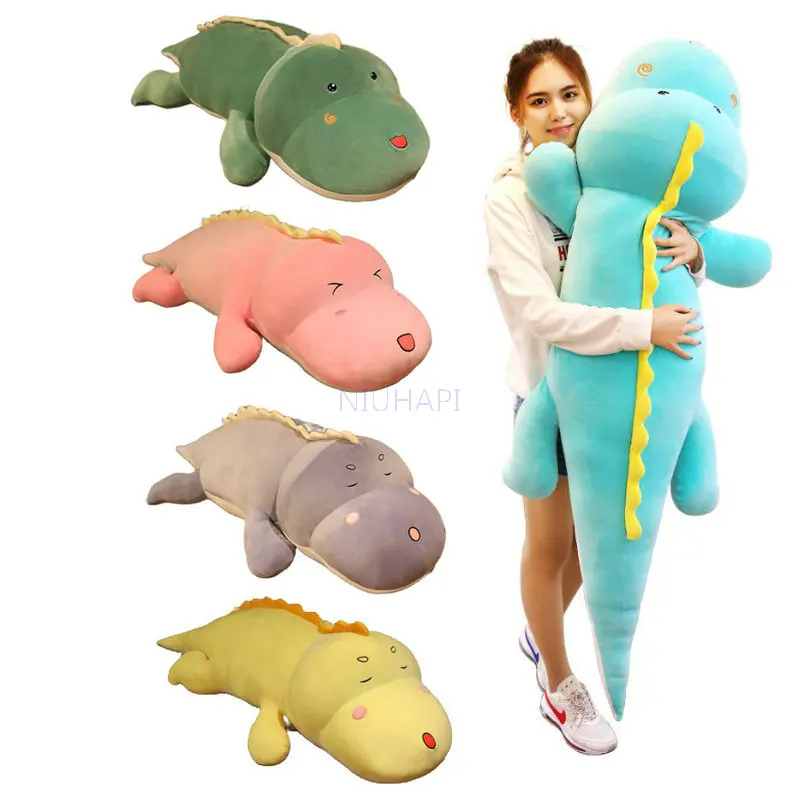 80-150cm Giant Size Dinosaur Crocodile Plush Toy Stuffed Fluffy Animal Doll Girlfriend Sleep Pillow Birthday Gift