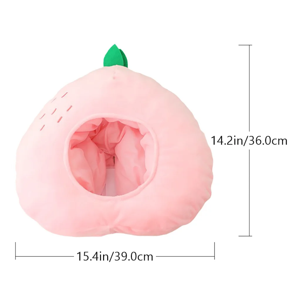 Funny Party Hats Peach Hats Stuffed Headwear Cap Novelty Plush Hat Fruit Headdress for Carnival Party Dress Accessories