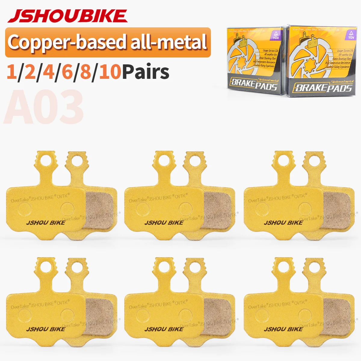 

JSHOUBIKE all-metal Bicycle hydraulic disc brake pads for SRAM LEVEL,DB1,DB3,DB5,XX,XO,AVID ELIXIR1,ELIXIR3,ELIXIR5,ELIXIR7