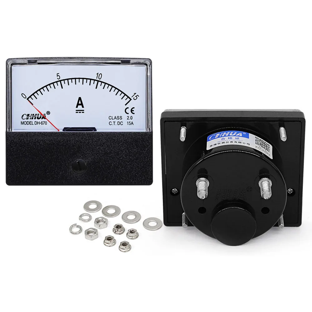 DH-670 DC Analoge Ampèremeter Wijzermeter 1A 2A 3A 5A 10A 15A 20A 30A 50A 100A 200A 250A 300A 400A 500A 75mV Stroom/Paneelmeter