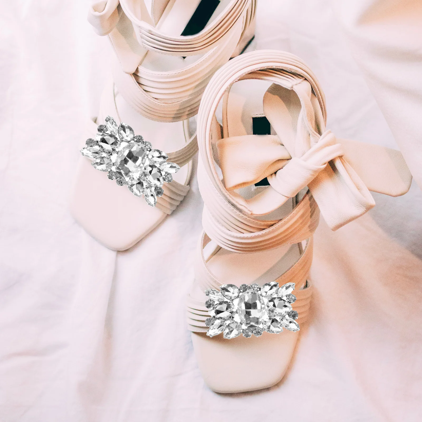 

2 Pcs Shoe Clip Bride Clips Wedding Shoes High Heel Rhinestones for Decor Bridal Buckles Decoration Accessory Charm