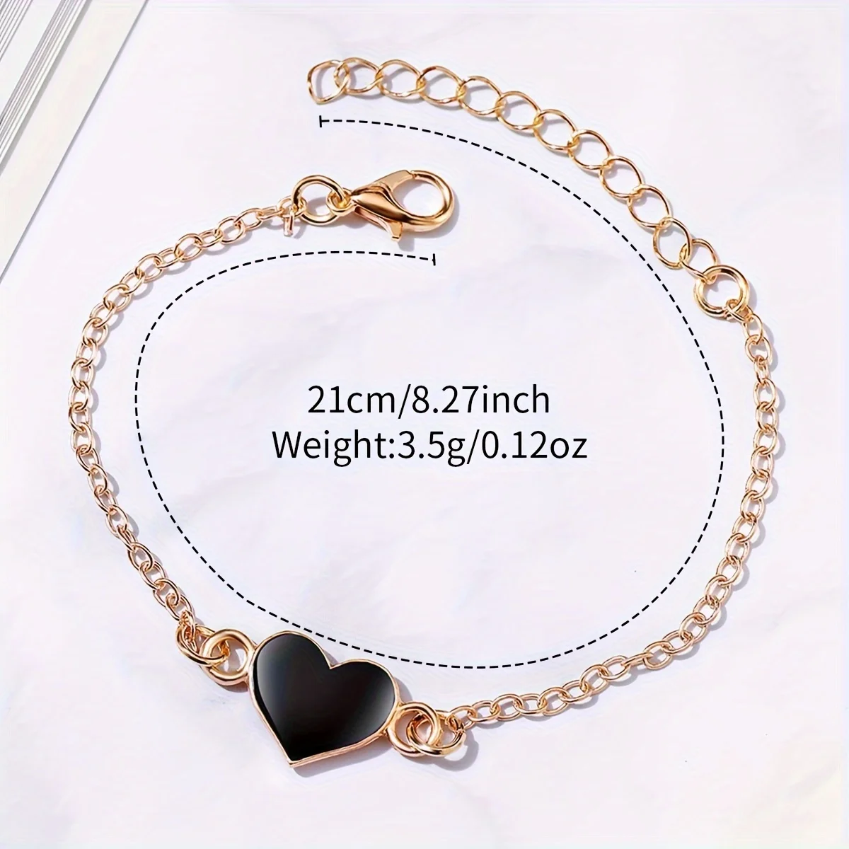 2PCS/Set Fashion Rhinestone Women\'s Quartz Watch Analog PU Leather Band Wrist Watches Heart Bracelet