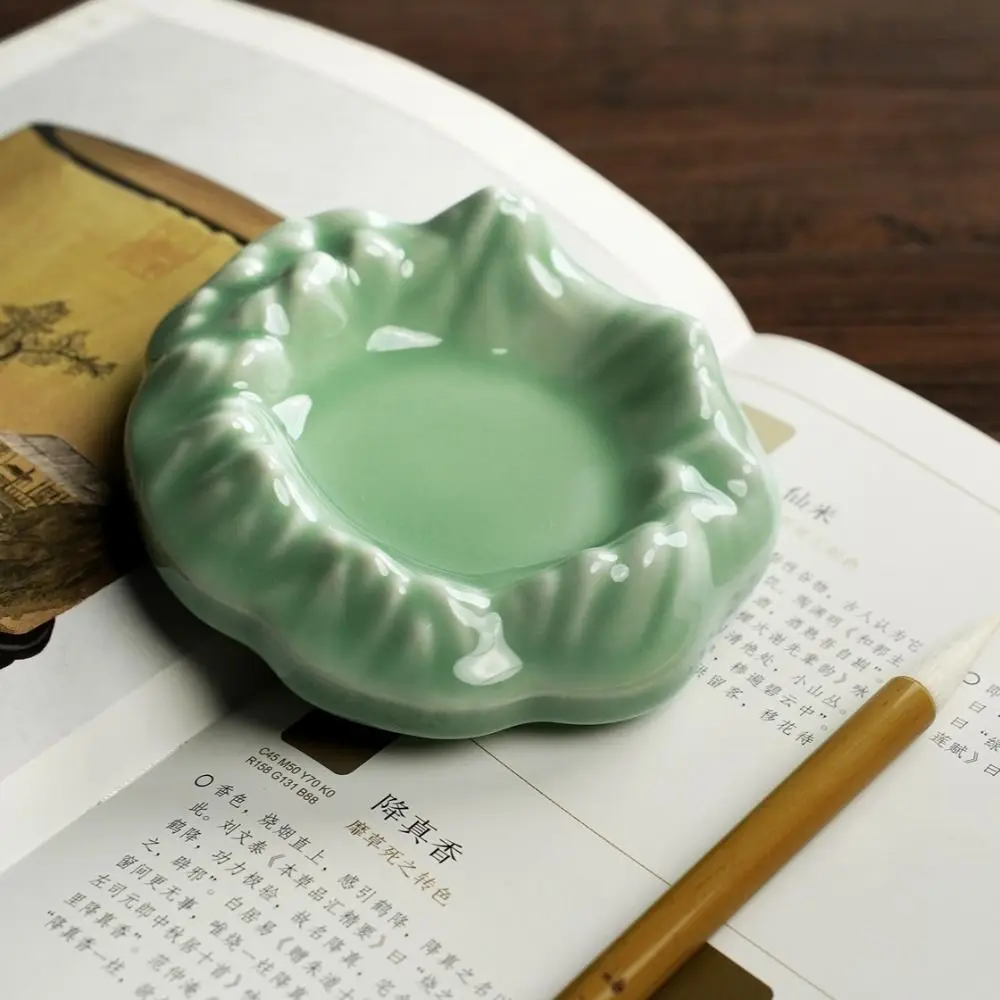 Creative Ceramic Mountain Shaped Inkstone Ink Brush Brush Ink Pen Rest Holder Paperweight Glaze Painting Tool Writing