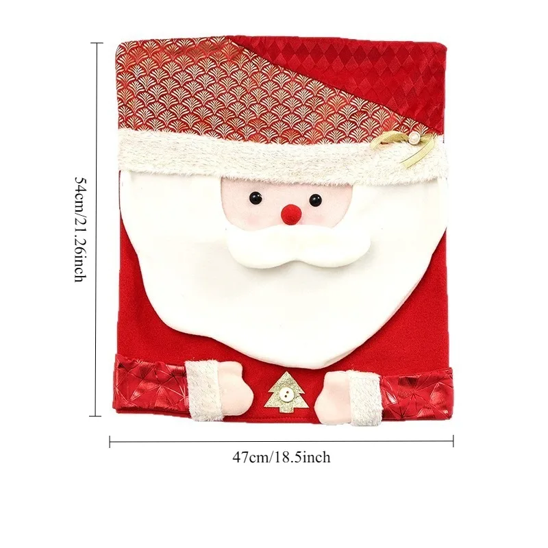 New Christmas Home Dining Room Decor Red Chair Slipcovers Decorative Chair And Stool Covers For Holiday Indoor Gathering