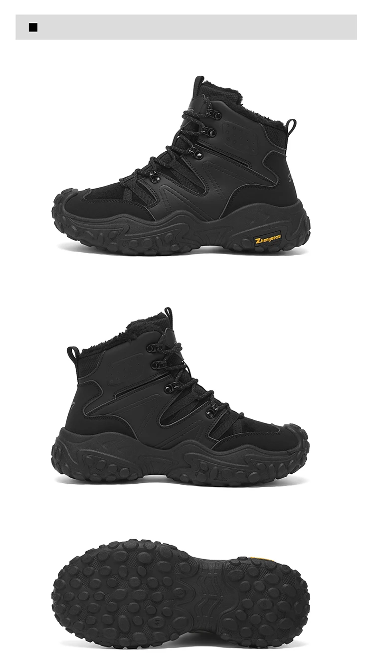 Herbst- und Winter-Herren-High-Top-Schuhe in Übergröße, Outdoor-Fleece-gefütterte Warme Schneesportschuhe, mit Komfortablem und Hautfreundlichem Futter, Hervorragender Griffigkeit, Geeignet für Outdoor-Aktivitäten und den Täglichen Arbeitsweg – Detail 22