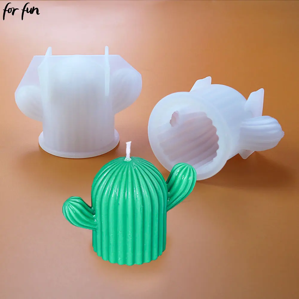 For Fun Cactus Shape Candle Silicone Mold Handmade DIY Desktop Decoration Gypsum Epoxy Resin Molds Aromatherapy Mould