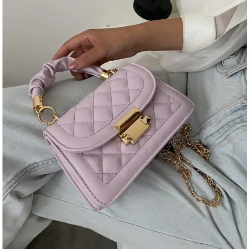Women PU Leather Shoulder Bags Small Messenger Designer Female 2024 New Fashion Chain Rhomboid Crossbody Bag Ladies Mini Handbag image 6