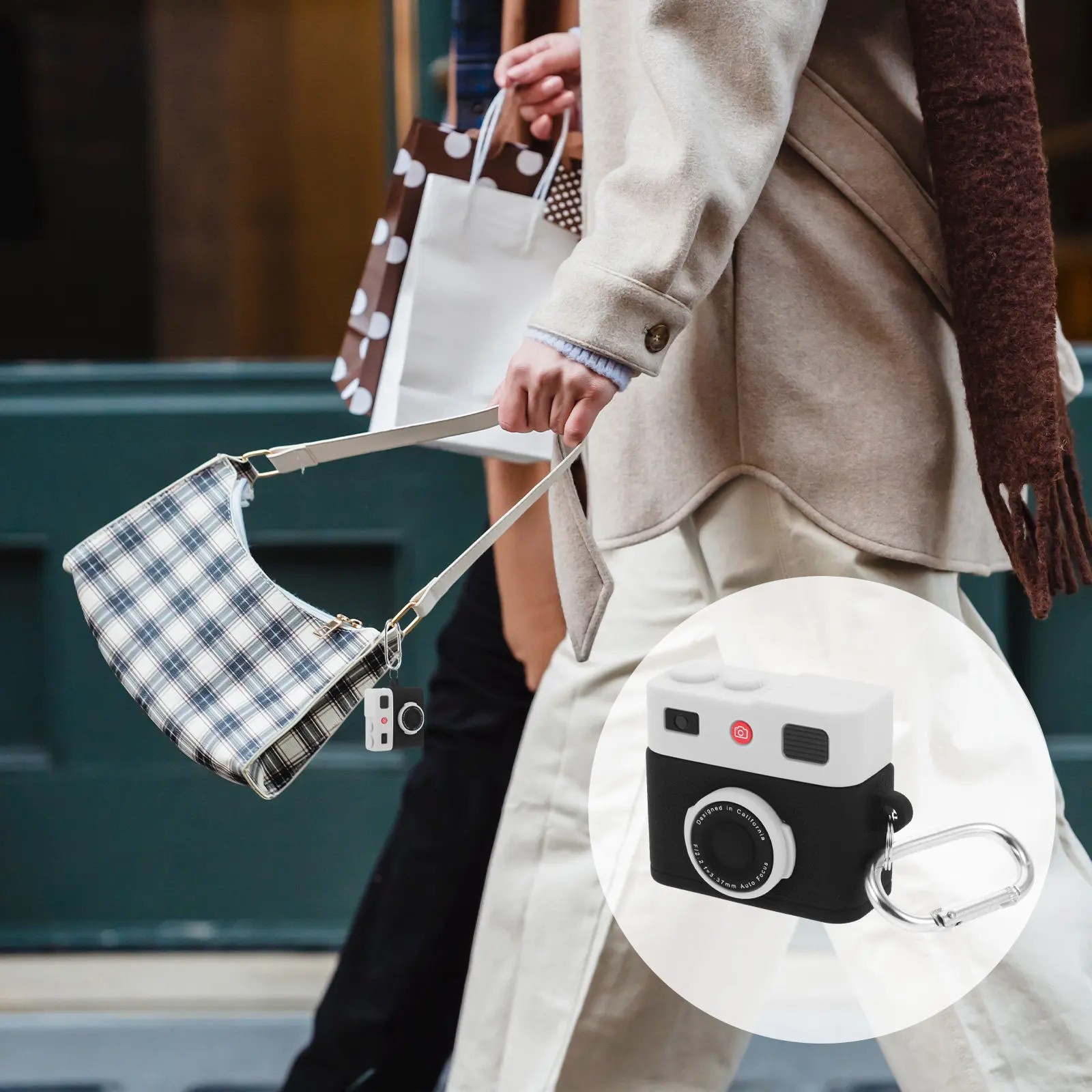 Retro Camera Shaped Earphone Protector Case Delicate Earbuds Sleeve for Cordless Earphones Charging Port Earphone Case Cover