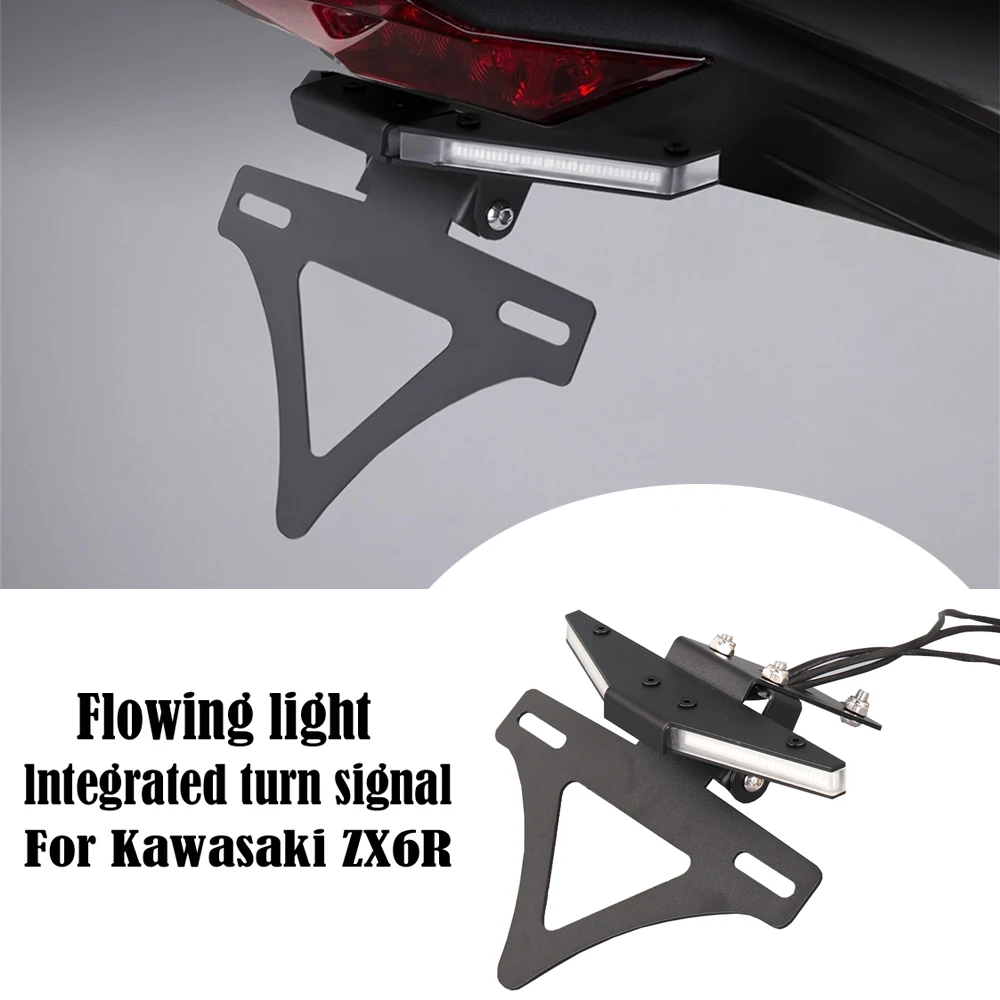 2024 2025 لوحة ترخيص حامل لكاواساكي نينجا ZX-6R النينجا ZX 636 جديد دراجة نارية الذيل مرتب الحاجز الخلفي مزيل مصباح ليد #1