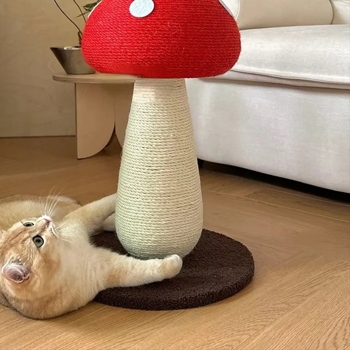 【~ New A88T】Mushroom Cat Scratch Board Sisal Vertical Cat Grab Column Red Umbrella Cat Climbing Frame Cat Toy