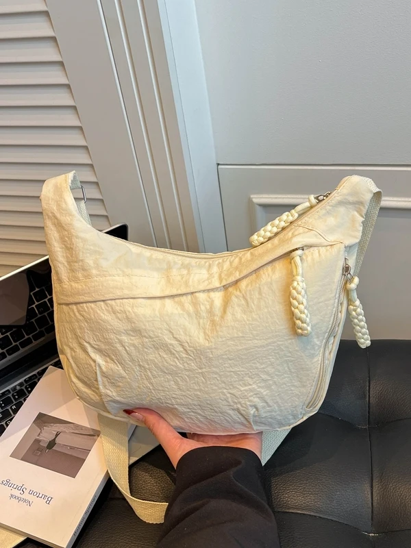 Spring 2026 Casual Korean Style Large Capacity Tote Bag Crossbody Satchel for Commuting And Class Simple Minimalist Design