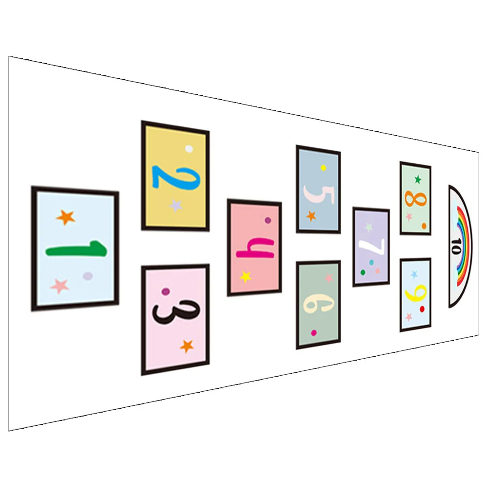 Hopscotch Floor Vision Funny Number Game Sticker Kid Stickers Decal Nail for Room Children's Educational