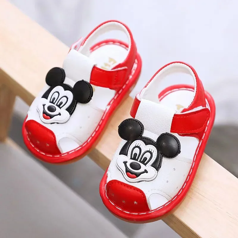 Summer Baby Sandals for Girl Boy Mickey Mouse Soft Bottom Cloth Children Slippers Non-slip Little Kids Beach Toddler Call Shoes