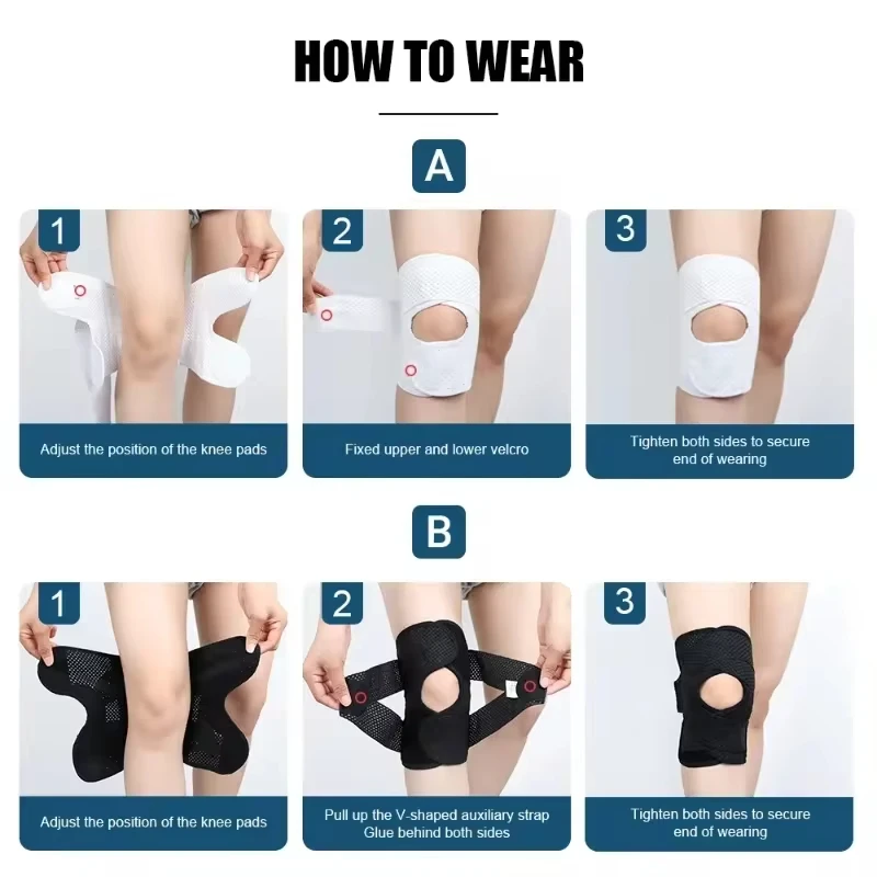 1pc Professional Compression Knee Brace Support Breathable Adjustable Knee Support Meniscus Knee Pads Patellar Band Sports