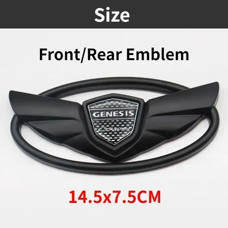 14.5×7.5CM Metal Car Trunk Emblem Badge Sticker For Hyundai Genesis Elantra Sonata Veloster Kona I20 I30 IX30 Exterior Decal view 4