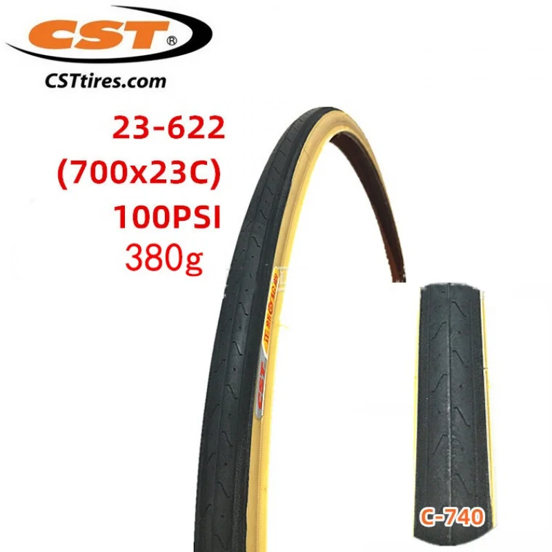 CST Road Bike Tire 700x23C Ultra Light Tire Dead Flying Tire Bicycle Accessories Red Color 23-622