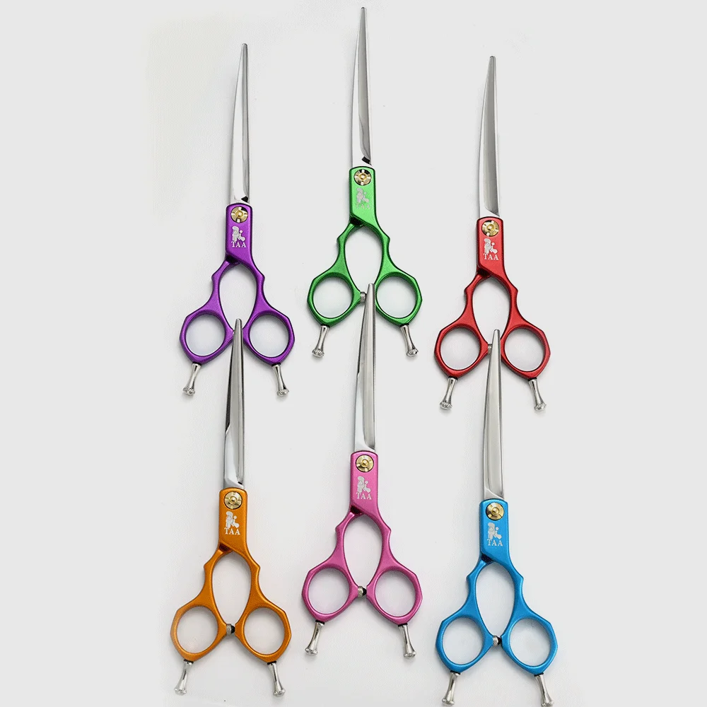 TAA Dog Scissors Professional Pet Grooming Scissors 6.5 Inch Curved Scissors for Dog Cat Shears Ultra-Light Cutter HB60/HB65
