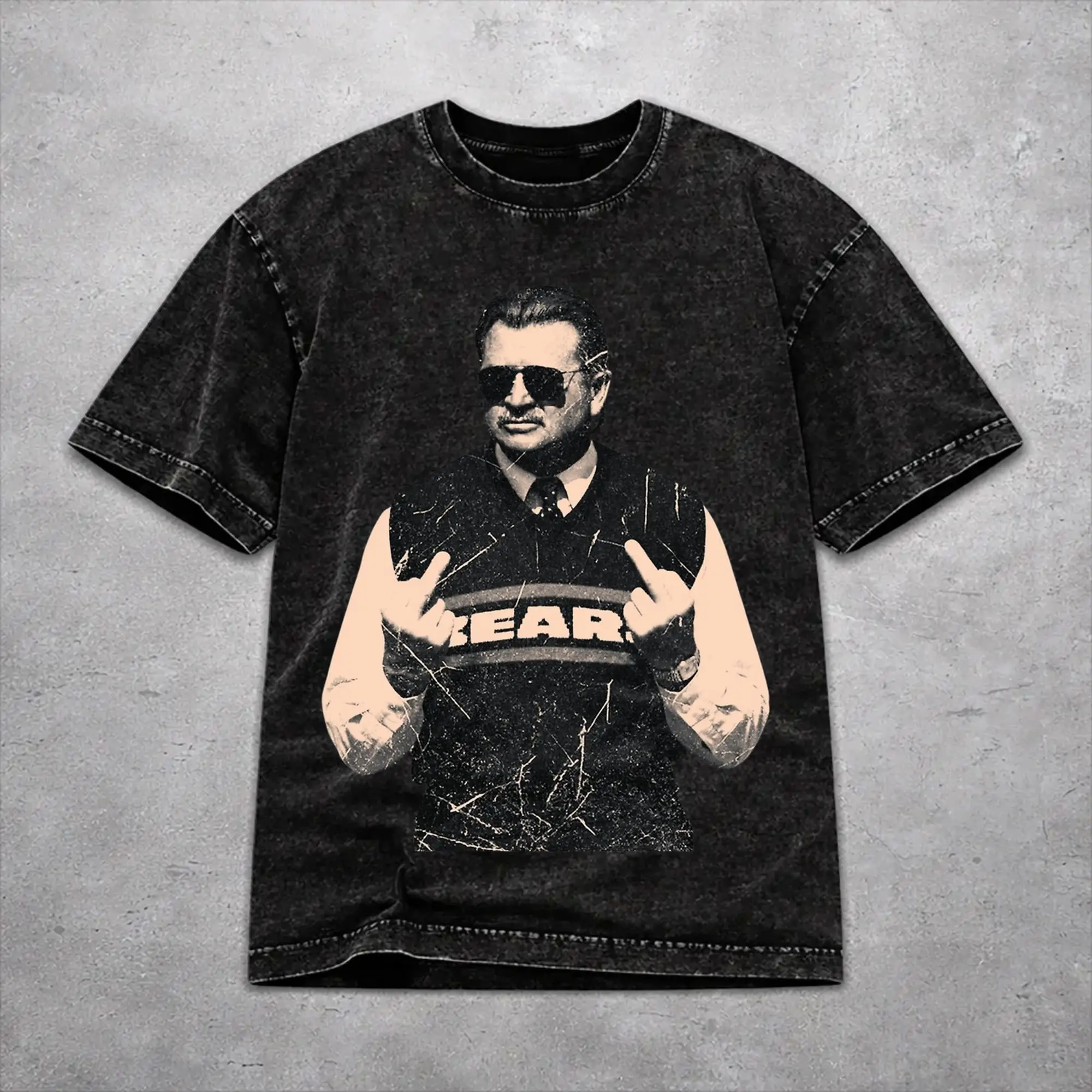 Men Women Vintage Washed T-shirts RIP Mike Ditka  Printed T Shirt Apparel Oversize  Tees Tops