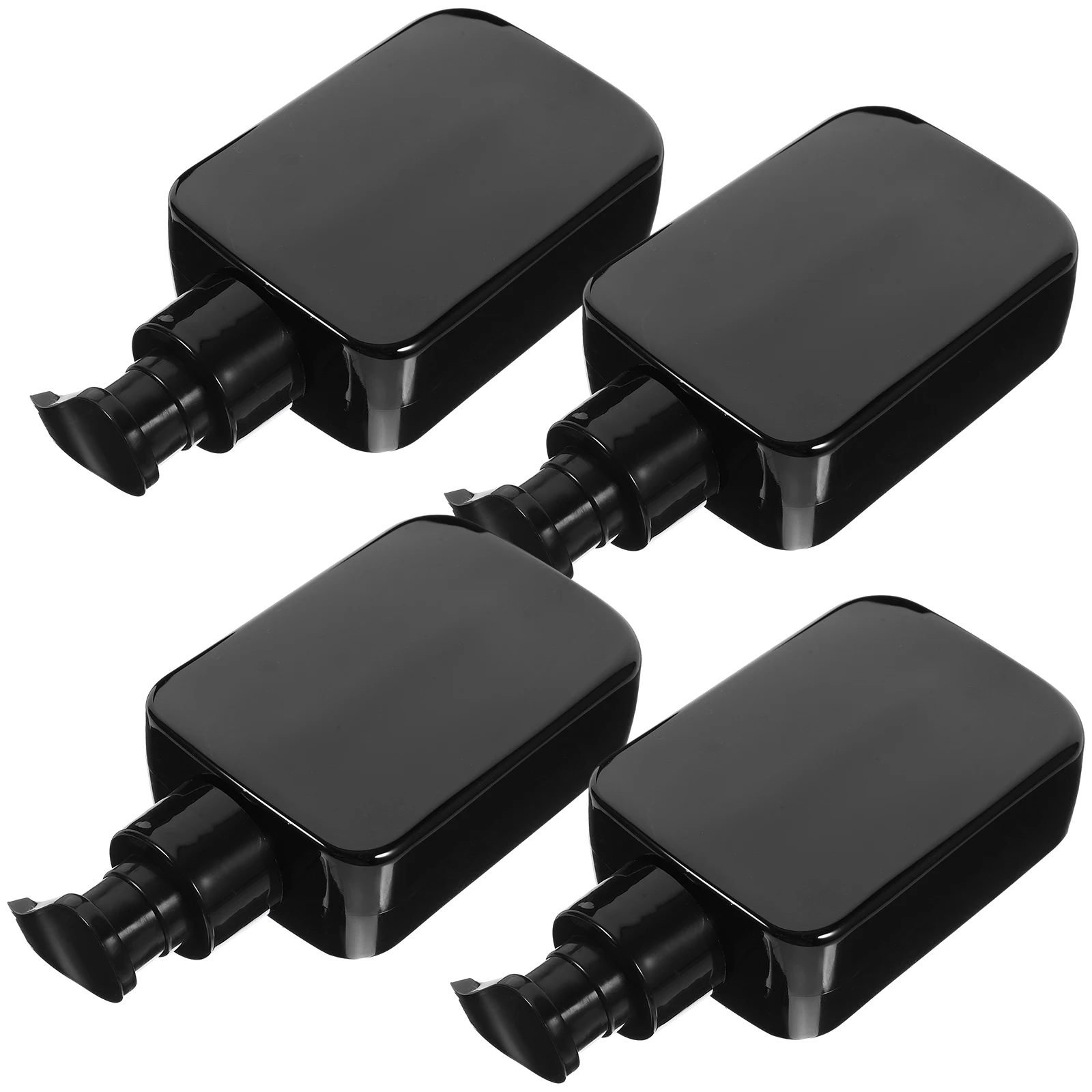 

4pcs 150ml Black PET Square Pump Bottle for Shampoo Facial Cleanser Travel Size Lotion Dispenser Empty Refillable